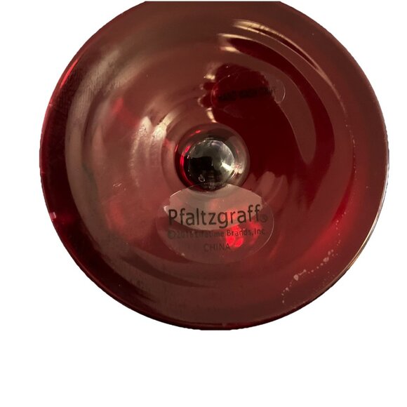 Two Pfaltzgraff set Winterberry Wine Goblets HandPainted 13oz Christmas glasses - Picture 10 of 11